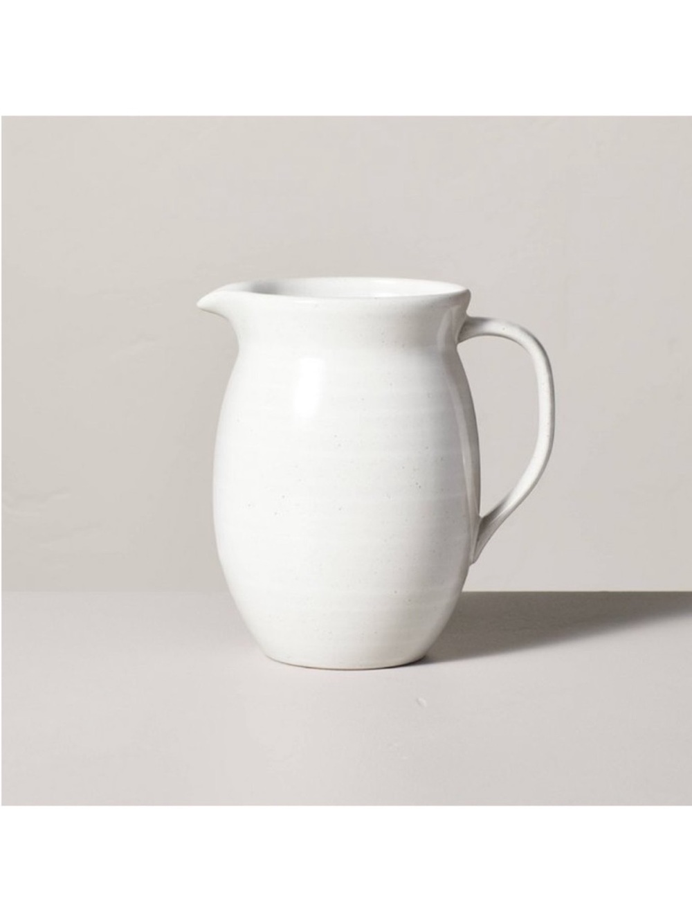 54oz Flared Brim Stoneware Beverage Pitcher Vintage Cream - Hearth & Hand